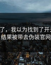 我后悔了，我以为找到了开云官网，结果被带去伪装官网