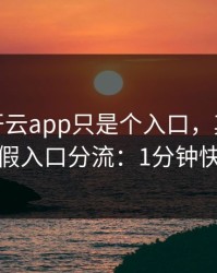 你以为开云app只是个入口，其实它可能在做假入口分流：1分钟快速避坑