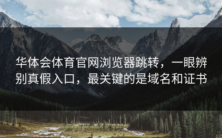 华体会体育官网浏览器跳转,一眼辨别真假入口,最关键的是域名和证书 华体会体育官网浏览器跳转,一眼辨别真假入口,最关键的是域名和证书