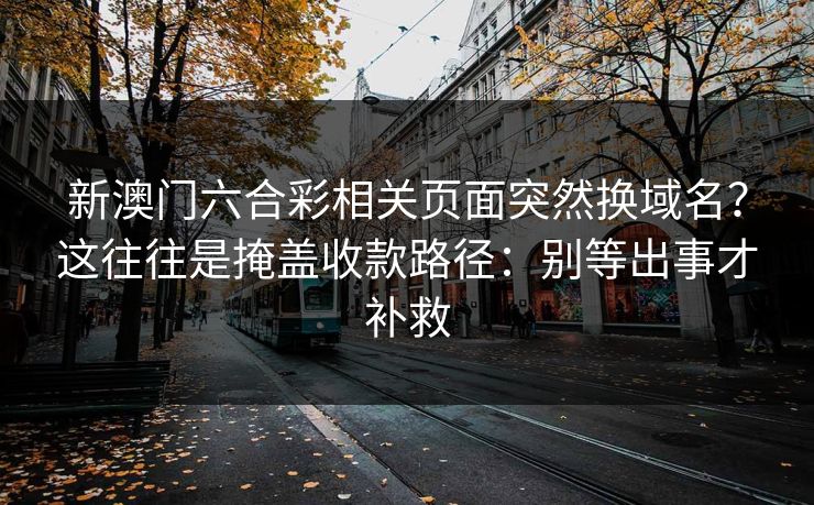 新澳门六合彩相关页面突然换域名？这往往是掩盖收款路径：别等出事才补救