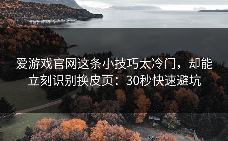 爱游戏官网这条小技巧太冷门，却能立刻识别换皮页：30秒快速避坑